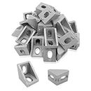 iYueMps 25 pcs 2020 Corner Bracket Aluminum Alloy for 20 Aluminum Profile Extrusions,90 Degree Right Angle Joint Brace Fastener for 3D Printer Cutting Machine