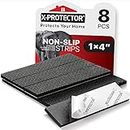 Non Slip Furniture Pads X-PROTECTOR – 8 PCS Furniture Grippers 1x4 for Appliances - Ideal Self-Adhesive Rubber Feet for Furniture Feet – Non Skid Furniture Pads Floor Protectors!