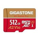 [5 Jahre kostenlose Datenwiederherstellung] Gigastone 4K Game Pro 512GB MicroSDXC Speicherkarte und SD-Adapter, Kompatibel mit GoPro Drohne Switch, schwindigkeit 100 MB/s, A2 U3 V30 Micro SD Karte