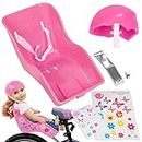 Ride Along Dolly Pink Doll Bike Seat and Helmet - Bike Attachment Accessory for American Girl and All 18"-22" Dolls and Stuffed Animals- Decorate Yourself Decals Included
