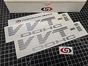 VVT-i DOHC Decals Fat Blinds (2-Pack) Vinyl Sideskirt Rocker 10" Stickers fits Toyota Celica Scion TRD Select Color: (Metallic Silver)