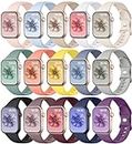 GEAK 15 Pack Compatible with Apple Watch Bands 40mm for Women, Sport Silicone Wristband for Apple Watch Band 40mm 38mm 41mm 44mm 42mm 45mm 49mm Compatible for iWatch Series 9 8 7 6 5 4 3 2 1 SE Ultra
