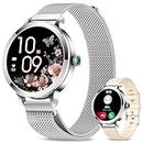 Smart Watch for Women Answer/Make Calls, 1.1" Touch Screen Smart Watches with Heart Rate SpO2 Sleep Monitor, 110+ Sports, Fitness Tracker, IP68 Waterproof Ladies Smartwatch for iOS Android Silver