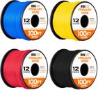 12 Gauge Primary Automotive Wire - 4 Roll Assortment Pack - 100 Ft of Copper per