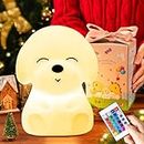 【GIFTS PACKAGE】Cute Dog Night Light Kids Christmas Gifts for Kids,16 Colors+Remote Baby Night Light, 5 Brightness Boys Night Lights for Bedroom, Rechargeable Kids Night Light, Cute Baby Boy Gifts