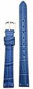 12mm Royal Blue Genuine Leather Watch Band | Alligator Crocodile Grained, Lightly Padded Replacement Wrist Strap That Brings New Life to Any Watch (Womens Standard Length)