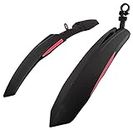Serveuttam Mudguard for Cycle with Reflective Tape | Plastic Front and Rear Mud Guard for Mountain Bicycles | Fully Adjustable Universal Mudguards for Bike (Red)