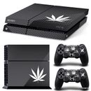 Calcomanía de Recubrimiento para Consola PS4 Playstation 4 Pegatina Marihuana + Juego de 2 Fundas de Controlador