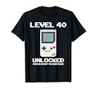 Level 40 Unlocked Press Start Vintage Retro Consola Gamer Camiseta