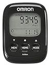 OMRON Walking Style IV Podómetro con Sensor 3D preciso para medir Pasos, Distancia, Pasos Normales y aeróbicos y calorías quemadas, Negro