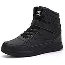 UBFEN Womens high top Ankle Sneakers Hidden Wedge Heel 80s Tennis Shoes for Girls Cosplay Removable Insole Dance Boots Black