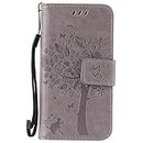 STARZ for iPhone 7 Plus Tree Design PU Leather Flip Cover (Grey)