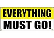 Everything Must Go Banner Retail Store Shop Business Sign 36" by 15" Store Closing