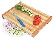 Bmado Multipurpose Large Natural Wooden Chopping Cutting Tray Serving Board for Kitchen Home Vegetables, Meats,Fruits & Cheese (Length -35 x Width-24 cm)