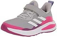 adidas Kids Fortarun Elastic Running Shoe, Grey/White/Shock Pink, 5 US Unisex Toddler
