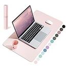 Non-Slip Desk Pad, Waterproof PVC Leather Desk Table Protector, Ultra Thin Large Mouse Pad, Easy Clean Laptop Desk Writing Mat for Office Work/Home/Decor (Pink, 60 x 35 cm)