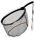Frabill Floating Trout Net, 13" x 18", Black Finish, Fish Landing Net, Tangle-Free Micromesh Netting is Gentle on Fish, Comfortable Handle with Built-in Lanyard and Carabiner