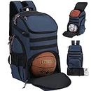 TRAILKICKER Large Basketball Backpack Bag with Ball Compartment and Shoe Pocket Outdoor Sports Equipment Bag