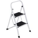 2 Step Ladder Folding Step Stool with Wide Anti-Slip Pedal Convenient Handgrip