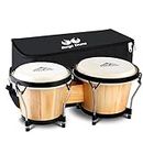 EastRock Bongo Drum 6ââ‚¬Â and 7ââ‚¬Â Set for Adults Kids Beginners Professionals Tunable Wood and Metal Drum Percussion Instruments with Bag and Tuning Wrench