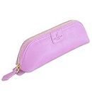 NEORAH Pencil Bag Stationery Pouch Zipper, Large Capacity Journaling Supplies with Easy Grip Handle, Vegan Leather Pen Case Organiser Bag for Office Stationery Supplies(Size 21.0x5.0cm),Lavender