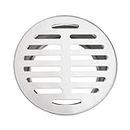 Colexy Round Floor Drain Filter Roof Spout Balcony Floor Outdoor Protection Drain Cover Stainless Steel Balcony Anti-Blocking Floor Drain for Outdoor Yard Use (110 Flat Mouth)