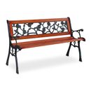 Garden bench park bench wooden bench cast iron roses bench rest bench 2 seater balcony bench