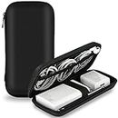 iMangoo Universal Pouch Travel Power Bank Carrying Case Hard Shockproof Protective EVA Cover Battery Pack USB Cable Organizer Earbuds Sleeve Electronics Bag Smooth Coating Zipper Wallet Case Black