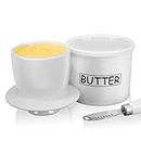 French Butter Crock, Butter Dish with Knife for Soft Butter-No more Hard Butter Anymore for Mother's Day Gift