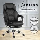 Artiss Executive Office Chair Computer Gaming Chairs Leather Footrest Black