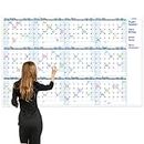 Large Dry Erase Calendar for Wall – Yearly Wall Calendar Dry Erase, 37" x 57.9", 12-Month Undated Blank Calendar Planner, Reusable Laminated Task Organizer with Note, Great for Office, Classroom, Home