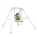 Sportspower FNS-004 My First Toddler Swing - Heavy-Duty Baby Indoor/Outdoor Swing Set with Safety Harness, Puppy Version, 58" L x 58" W x 47" H