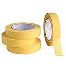 Lichamp 25mm x 50m Yellow Automotive Masking Tape for Painting, Auto Body Masking Tape for Car Detailing, Yellow Painters Tape 1 inch x 55 Yards x 4 Rolls