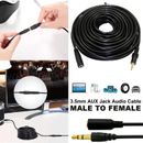 AUX Male to Female Cable Audio 3.5mm MP3 Headphone Stereo Extension Cord Cable