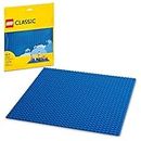 LEGO Classic Blue Baseplate Square 32x32 Stud Foundation to Build, Play, and Display Brick Creations, Great for Ocean and Water Landscapes, 11025