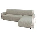 Easy-Going Sofa Slipcover L Shape Sofa Cover Sectional Couch Cover Chaise Lounge Slip Cover Reversible Sofa Cover Furniture Protector Cover for Kids Children Dog Cat (Small, Beige/Beige)