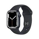 Apple Watch Series 7 (GPS, 41mm) Smartwatch con cassa in alluminio color mezzanotte con Cinturino Sport color mezzanotte - Regular Fitness tracker, app Livelli O₂, resistente all’acqua
