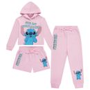 Disney Girls Lilo & Stitch Clothing Set - Stitch Sweatshirt Hoodie, Shorts...