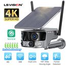 4G/WIFI Solar Security Camera CCTV Wireless Outdoor Dual Lens Ultra Wide Angle