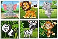 Fiddly's Wooden Jigsaw Puzzle for Children (Paperless Puzzle) - 9 Pieces (Pack of 6)