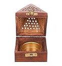 CRAFTSLY SHOPPEE Handmade Rosewood Wooden Incense Sticks Pyramid Box Fragrance Stand Holder Agarbatti Dhoop (3 Inch;Brown)