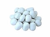 24 Pcs White Stone-Like Decorative Ceramic Pebble. All Types of Indoor, Gas Inserts, Ventless & Vent Free, Electric, or Outdoor Fireplaces & Fire Pits. Realistic Clean Burning Accessories