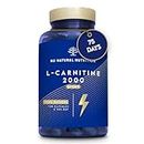 Natural L CARNITINE 2000mg. 150 Capsules 75 Days. High Concentration Fat Burner Pills. Improves Sports Performance. Weight Loss, Energy Resistance. CE Manufactured. N2 Natural Nutrition