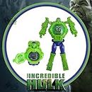 PoPo Toys Hulk Super Hero Action Figure Toy Robot Deformation Convertible Digital Wrist Watch for Kids (Pack of 1)