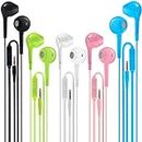 Jogteg Earbuds Headphones with Microphone Pack of 5, Noise Isolating Wired Earbuds, Earphones with Powerful Heavy Bass Stereo, Compatible with Android, Phone, Laptops, MP3 and Most 3.5mm Interface