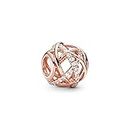 Pandora Jewelry - Sparkling and Polished Lines Charm in Pandora Rose with Clear Cubic Zirconia