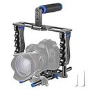 Neewer Aluminum Alloy Camera Video Cage Film Movie Making Kit include:(1)Video Cage(1)Top Handle Grip(2)15mm Rod for DSLR Cameras Such as Canon 5D mark II III 700D 650D Nikon D7200 Pentax Sony Olympus