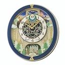 SEIKO Decorative Melodies in Motion Chime Oval Shaped Plastic Case Home Decor Blue Analog Musical Wall Clock with One Way Rotating Showpiece (Size: 39 x 9.5 x 43 CM | Weight: 2250 Gram) QXM398LT