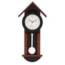 CHRONIKLE Hut Design Vertical Decorative Pendulum Wooden Case Analog Wall Clock for Living Room Home Decorations Office Gifts (Size: 21 x 6 x 44 CM | Weight: 600 Gram | Color: Black)