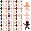 Tanlee 300 Pieces Mini Plastic Babies Baby Shower Party Favor Supplies Ice Cube Game Party Decoretions Baby Full Moon Gifts, 1 inch (Dark Brown, Latin, Pink)